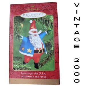 HALLMARK Keepsake Ornament Hooray For The USA - Vintage Handcrafted - Dated 2000